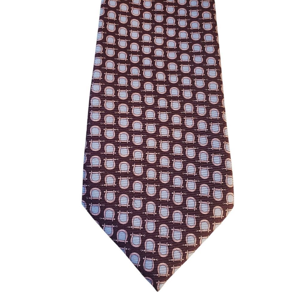 Bijoux Terner Mens Tie Necktie Designer Luxury Burgundy Blue Pink Stirrup Horses